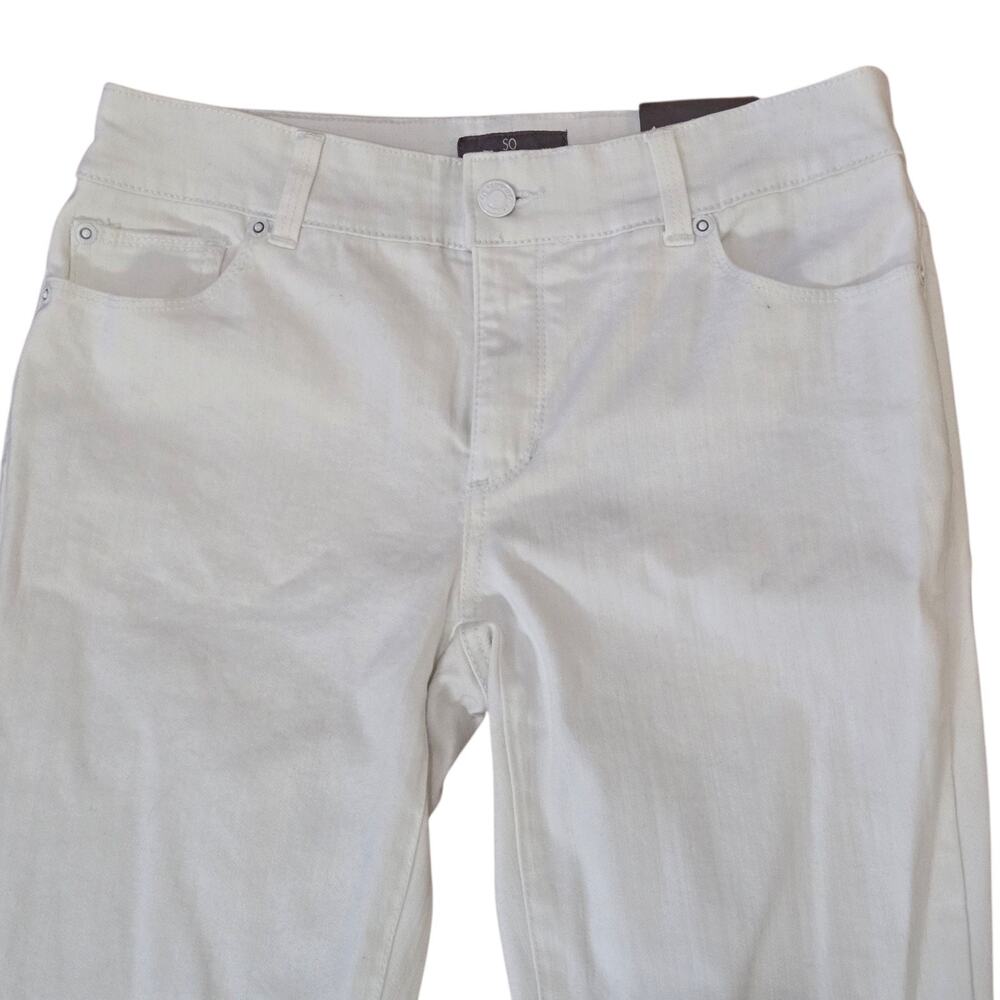 Chico’s So Slimming Slim Straight Leg Jeans White Stretch 0 Size 4 Small NWT - Picture 3 of 12